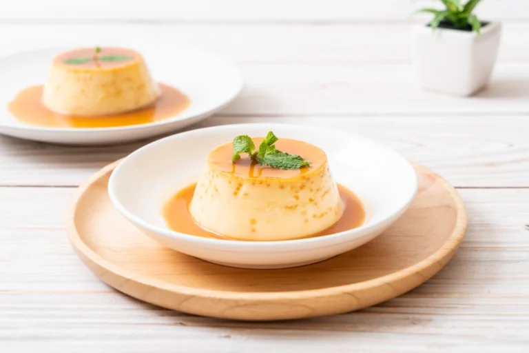 Homemade caramel custard pudding